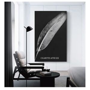 Black and White Feather Art Print